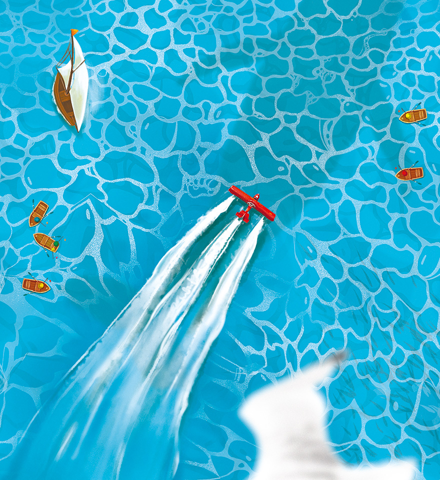 Ілюстрація – Приземлення гідроплана на воду